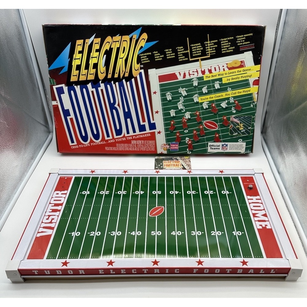 1997 TUDOR GAMES ELECTRIC FOOTBALL NFL MIGGLE TOYS #6071 OPEN BOX COMPLETE